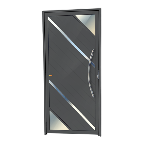Porta Alumínio Lambril Oasis c/Puxador D.Cinza 100 Brimak