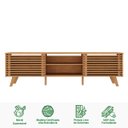 Ver imagem 3 de Rack Tv 75 Ripado Bancada Madeira Sala 2 Portas Madeirado Rian Idimex