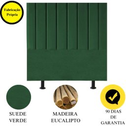 Cabeceira Estofada Cama Box Solteiro 90 Cm Laura Suede:verde - 4