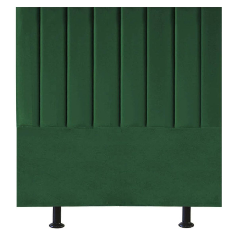 Cabeceira Estofada Cama Box Solteiro 90 Cm Laura Suede:verde