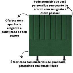 Cabeceira Estofada Cama Box Solteiro 90 Cm Laura Suede:verde - 5