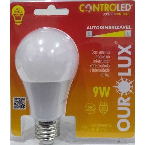 Lâmpada ControLed Autodimerizável 9W 2700K Branca Morna - Ourolux