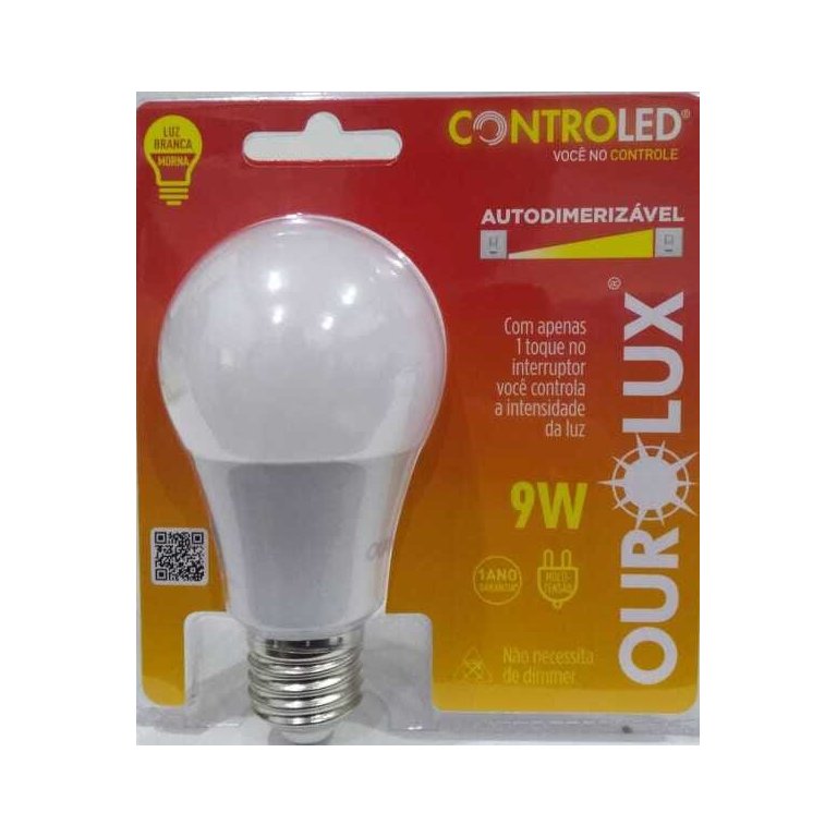 Lâmpada ControLed Autodimerizável 9W 2700K Branca Morna - Ourolux