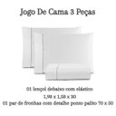 Ver imagem 3 de Jogo Lençol Queen 400 Fios Algodão Branco Acetinado 3 Peças