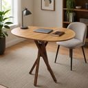 Ver imagem 4 de Mesa de Jantar Orgânica Escritório 2 Lugares 90x60 Cozinha Pequena Base de Madeira Freijó