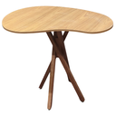 Ver imagem 1 de Mesa de Jantar Orgânica Escritório 2 Lugares 90x60 Cozinha Pequena Base de Madeira Freijó