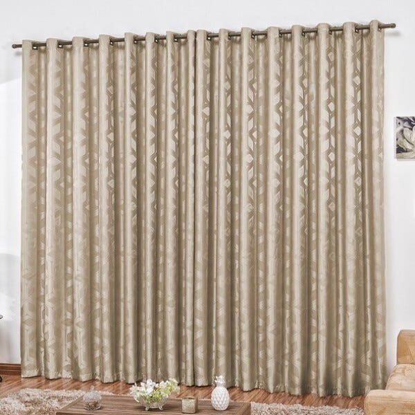 Cortina Merida 3,00m x 2,60m Varão Simples Jacquard Fendi - SofistiCasa - 1