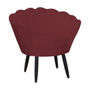 Ver imagem 2 de Kit 1 Poltrona Com 1 Puff Pés Palito Salão de Beleza Pétala Suede Vermelho Bordo - LM DECOR
