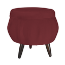 Ver imagem 4 de Kit 1 Poltrona Com 1 Puff Pés Palito Salão de Beleza Pétala Suede Vermelho Bordo - LM DECOR