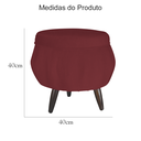 Ver imagem 6 de Kit 1 Poltrona Com 1 Puff Pés Palito Salão de Beleza Pétala Suede Vermelho Bordo - LM DECOR