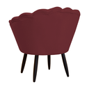 Ver imagem 3 de Kit 1 Poltrona Com 1 Puff Pés Palito Salão de Beleza Pétala Suede Vermelho Bordo - LM DECOR