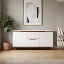 Ver imagem 1 de Buffet Flow 2 Portas Branco para Sala de Jantar com Design Moderno e Espaço para Organização