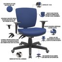 Ver imagem 4 de Cadeira de Escritório Executiva Office Base Giratória Preto Baixa Flexi P03 Vinil Azul - Lyam Lyam D