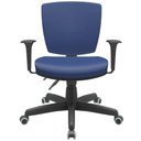 Ver imagem 3 de Cadeira de Escritório Executiva Office Base Giratória Preto Baixa Flexi P03 Vinil Azul - Lyam Lyam D