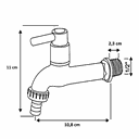 Ver imagem 7 de Torneira Para Jardim Tanque Metal Alavanca Cromada 1128 C72:Prateado