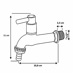 Torneira Para Jardim Tanque Metal Alavanca Cromada 1128 C72:Prateado - 7
