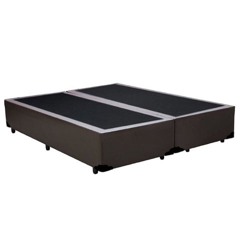 Cama Box Queen Bipartido Sintético Marrom Emth 158x198x40