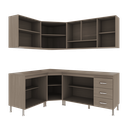 Ver imagem 4 de Armário de Cozinha Modulada Completa Fidelitá Paris 6 Peças 340cm 12 Portas 3 Gavetas com Tampo
