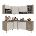 Ver imagem 2 de Armário de Cozinha Modulada Completa Fidelitá Paris 6 Peças 340cm 12 Portas 3 Gavetas com Tampo