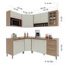 Cozinha Modulada Completa Fidelitá Paris 6 Peças 340cm 12 Portas 3 Gavetas com Tampo - 4