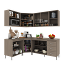 Ver imagem 3 de Armário de Cozinha Modulada Completa Fidelitá Paris 6 Peças 340cm 12 Portas 3 Gavetas com Tampo