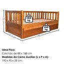 Ver imagem 3 de Cama Solteiro com Cama Auxiliar Madeira Macica Reto Mogno Mell Nath