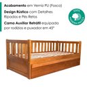 Ver imagem 4 de Cama Solteiro com Cama Auxiliar Madeira Macica Reto Mogno Mell Nath