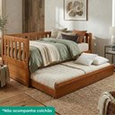 Ver imagem 2 de Cama Solteiro com Cama Auxiliar Madeira Macica Reto Mogno Mell Nath