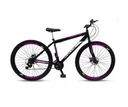 Ver imagem 2 de Bicicleta Aro 26 Aero 21 Marchas Velox - Preto - Ello Cor:preto/rosa