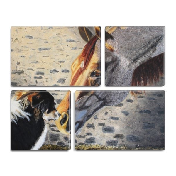 Conjunto de 4 quadros decorativos Slim Friends 105x85cm - 1