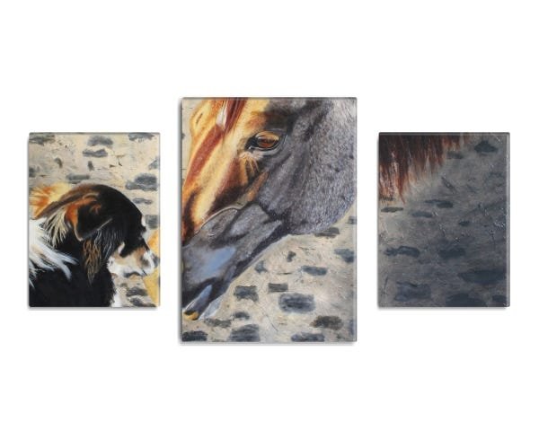 Trio de quadros decorativos Compact Friends 110x60cm - 1