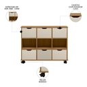 Ver imagem 3 de Nicho Organizador 6 Gavetas com Rodízios Freijó-off White - Qmovi