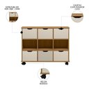 Ver imagem 4 de Nicho Organizador 6 Gavetas com Rodízios Freijó-off White - Qmovi