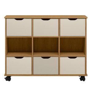 Nicho Organizador 6 Gavetas com Rodízios Freijó-off White - Qmovi