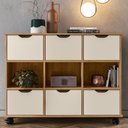 Ver imagem 2 de Nicho Organizador 6 Gavetas com Rodízios Freijó-off White - Qmovi