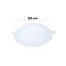 Kit 4 Painel Led Embutir Redondo Luz Quente 3000k 18w 22cm - 3