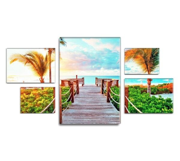 Conjunto quadros decorativos Assimetrico Slim Flawless 115x60cm - 1