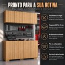 Ver imagem 3 de Kit Armário Multiuso Aéreo com Balcão para Oficina 8 Portas 123,5cm Multimóveis MP6111 Madeirado