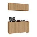 Ver imagem 2 de Kit Armário Multiuso Aéreo com Balcão para Oficina 8 Portas 123,5cm Multimóveis MP6111 Madeirado