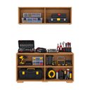 Ver imagem 5 de Kit Armário Multiuso Aéreo com Balcão para Oficina 8 Portas 123,5cm Multimóveis MP6111 Madeirado