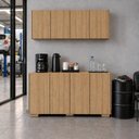 Ver imagem 7 de Kit Armário Multiuso Aéreo com Balcão para Oficina 8 Portas 123,5cm Multimóveis MP6111 Madeirado