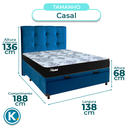 Ver imagem 3 de Conjunto Cama Box Bau Azul Casal + Colchão Molas Ensacadas Life Gold Paropas + Cabeceira