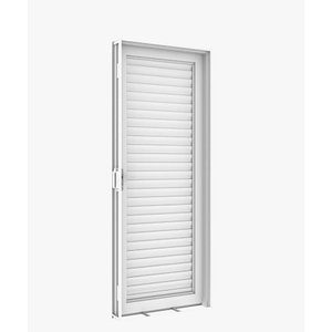 Porta Veneziana de Aço Galvanizado Branca Direita - 210x80