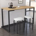 Ver imagem 1 de Conjunto Mesa de Cozinha Prattica Industrial 120cm com 2 Banquetas F02 Nature/Branco - Mpozenato