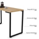 Ver imagem 4 de Conjunto Mesa de Cozinha Prattica Industrial 120cm com 2 Banquetas F02 Nature/Branco - Mpozenato