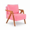 Ver imagem 1 de Kit 2 Poltronas Sala de Estar Maya Luxo Suede Rosa M3 - Monari Design