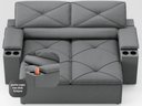 Ver imagem 5 de Sofá com Porta Copos Retrátil e Reclinável Pop 1,54m Velosuede Grafite - Netsofas