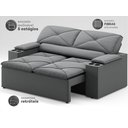 Ver imagem 3 de Sofá com Porta Copos Retrátil e Reclinável Pop 1,54m Velosuede Grafite - Netsofas