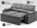 Ver imagem 3 de Sofá com Porta Copos Retrátil e Reclinável Pop 1,54m Velosuede Grafite - Netsofas