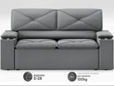 Ver imagem 4 de Sofá com Porta Copos Retrátil e Reclinável Pop 1,54m Velosuede Grafite - Netsofas